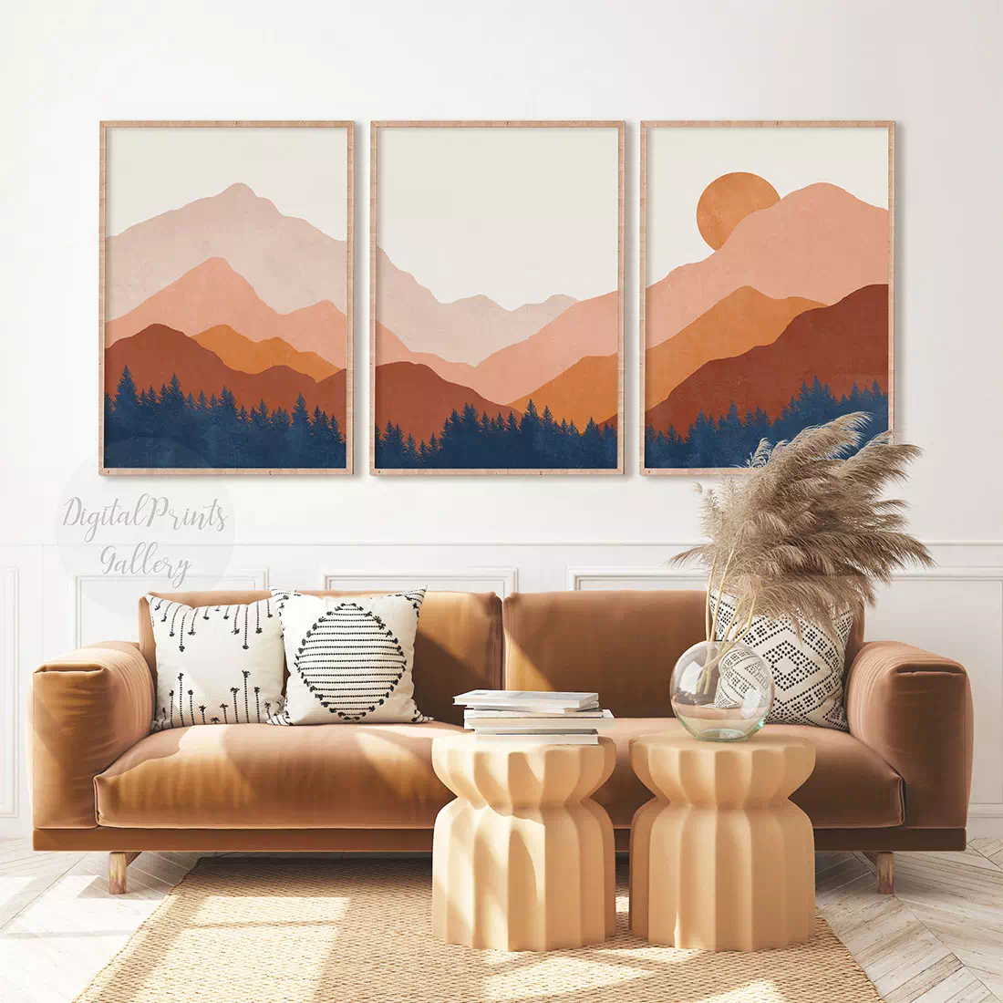 Mountains Wall Art Set of 3 Prints Digital Download