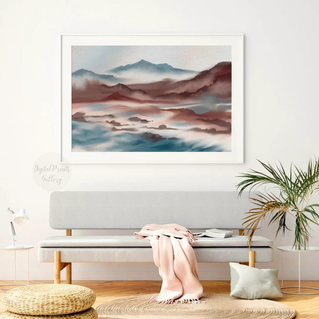 abstract watercolor landscape art print