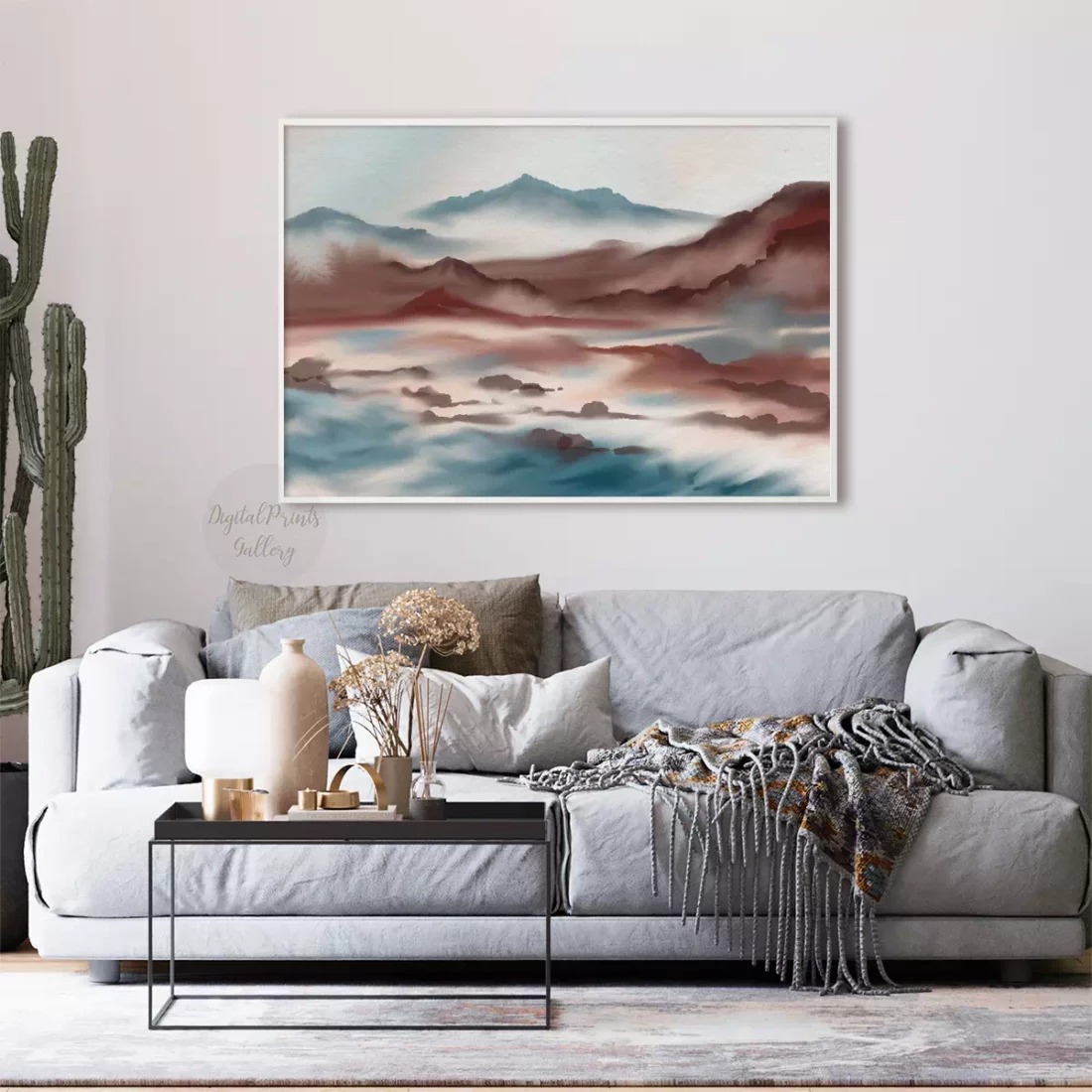abstract watercolor landscape wall art