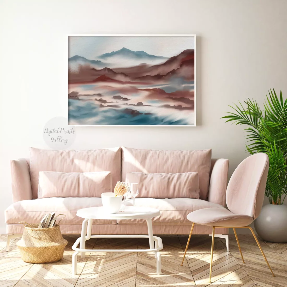 abstract watercolor landscape wall art instant download art