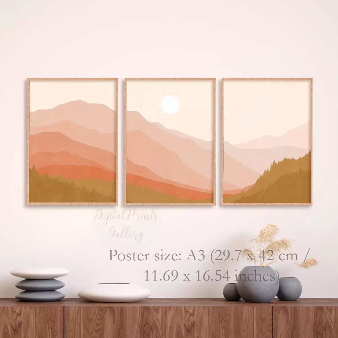 neutral landscape boho wall decor posters 1