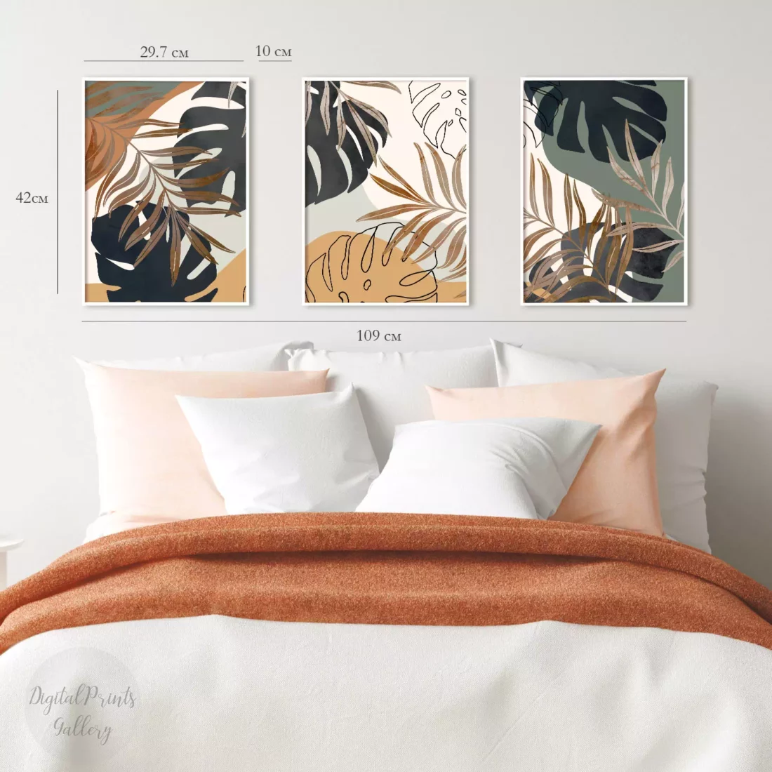 posters a3 monstera abstract set of 3 art set