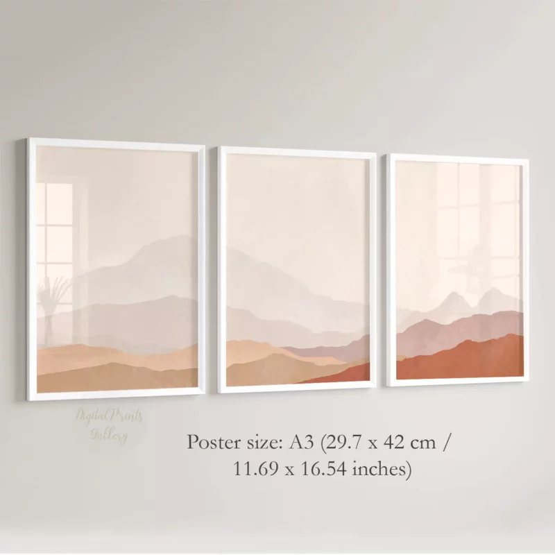 neutral wall decor mountain landscape posters