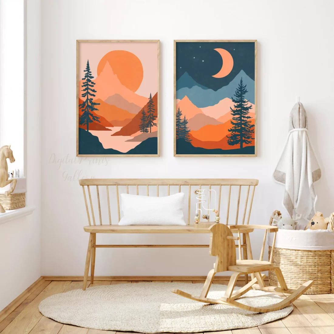 sun and moon set of 2 art