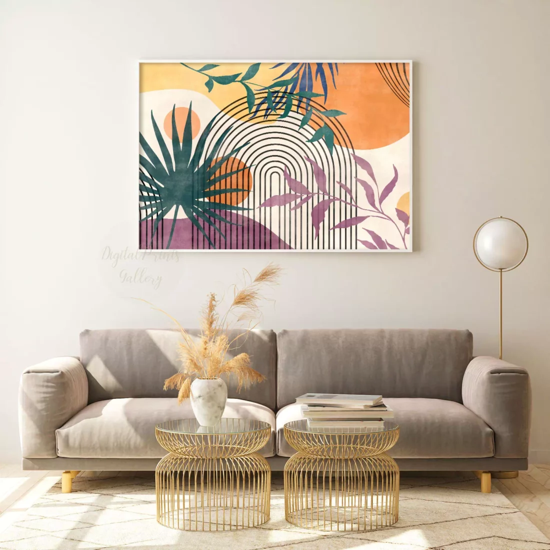 tropical wall art, boho chic wall decor living room above bed art